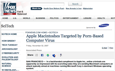  Macintosh Computer on Fox News Reports New Mac Virus That Is Neither Mac Nor Viral Nor New